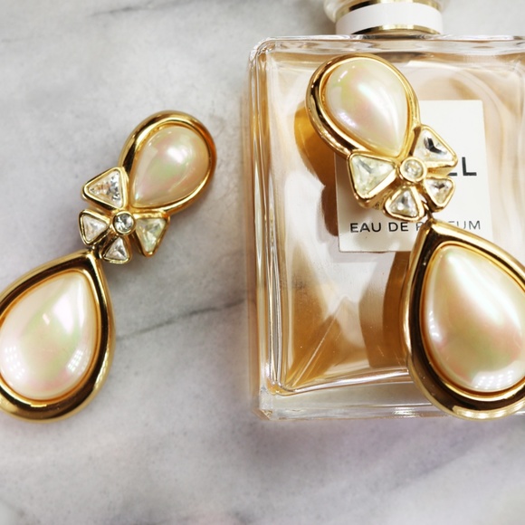 ⚜️ Vintage Christian Dior Crystal & Pearl Earrings - Picture 15 of 15